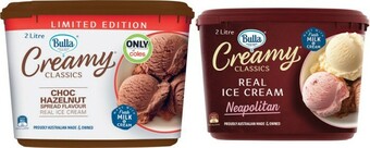 Coles Bulla Creamy Classics 2 Litre offer
