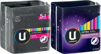 Coles U By Kotex Pads with Wings 10 Pack-12 Pack offer