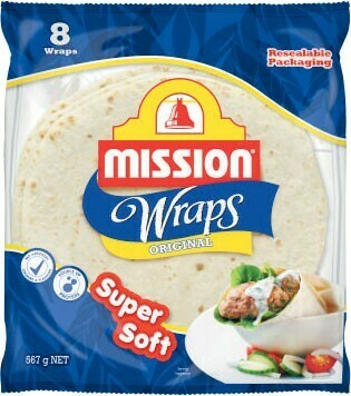 Coles Mission Wraps 8 Pack 567g offer