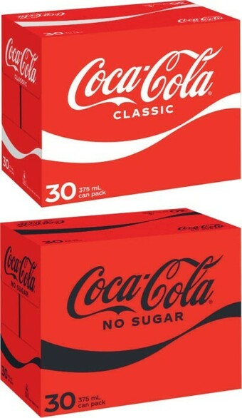Coles Coca-Cola Soft Drink 30x375mL offer