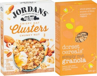 Jordans Granola or Oat Clusters 500g-750g or Dorset Granola or Muesli 450g