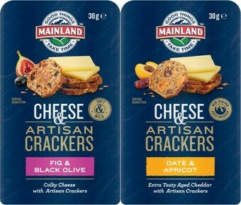 Coles Mainland Cheese & Crackers 36g-38g offer