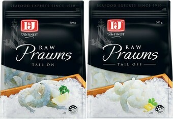 Coles I&J Raw Prawns Tail On or Off 500g offer
