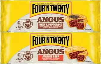 Coles Four‘N Twenty Angus Beef Pies 4 Pack 700g offer