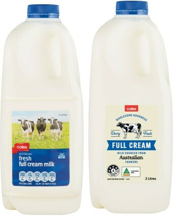 Coles Coles Full Cream Milk 2 Litre offer