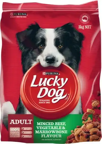 Coles Purina Lucky Dog Dry Dog Food 3kg offer