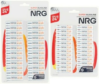 Coles NRG Batteries AA or AAA 24 Pack offer