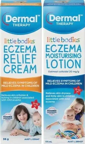 Coles Little Bodies Eczema Relief Cream 56g or Moisturising Lotion 175mL offer