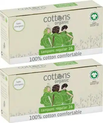 Coles Cottons Organic Tampons 16 Pack offer
