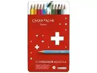 Officeworks Caran d'Ache Swisscolour Watercolour Pencils 12 Pack Tin offer