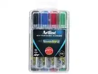 Officeworks Artline 579 Whiteboard Markers Chisel Assorted 4 Pack offer
