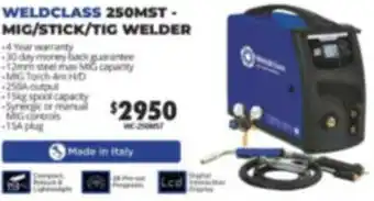 United Tools Weldclass 250MST-Mig/Stick/Tig Welder offer