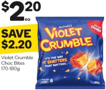 Woolworths Violet Crumble Choc Bites 170-180g offer