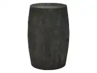 LivingStyles Jayapura Paulownia Wood Decor Drum Stool, Small, Black offer