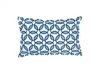 LivingStyles Mossman Rings Cotton Canvas Lumbar Cushion, Blue offer