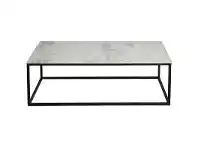 LivingStyles Ayrton Stone and Iron Coffee Table, 120cm offer