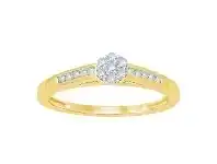 9ct Yellow Gold 20pts Diamond Ring