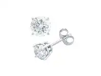 Bevilles Jewellery Stud Earrings with 1/5ct of Diamonds in 9ct White Gold offer