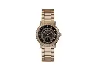 Bevilles Jewellery Guess Ladies Rose Gold and Black Watch W1006L2 offer