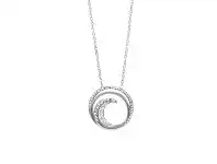 Bevilles Jewellery Crystal Open Swirl Necklace in Stainless Steel offer