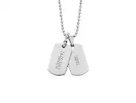 Bevilles Jewellery Children's Personalised Dog Tags in Stainless Steel offer