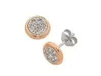 Bevilles Jewellery 9ct Rose Gold Silver Infused Cubic Zirconia Bezel Edge Earrings offer