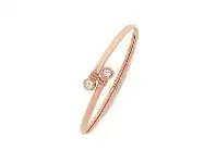 Bevilles Jewellery 9ct Rose Gold Silver Infused Bangle With Cubic Zirconia Bezel Set Ends offer