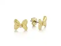 Disney Minnie Mouse Crystal Bow Gold Stud Earrings