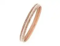 Bevilles Jewellery Rose & White Crystal Pave Bangle in Stainless Steel offer