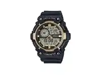 Bevilles Jewellery Casio Digital Black and Gold Watch AEQ200W-9A offer