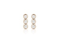 Georgini Rose Gold Trio Stud Earrings