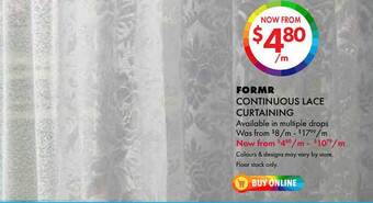 Lincraft Formr Continuous Lace Curtaining offer