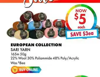 Lincraft European Collection Sari Yarn offer