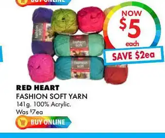Lincraft Red Heart Fashion Soft Yarn offer