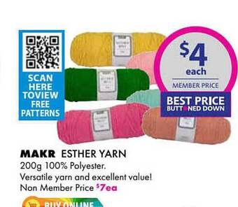 Lincraft Makr Esther Yarn offer