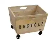 Recycle Industrial Solid Mango Wood Timber Basket on Wheels