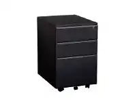 Summit Metal 2 Drawer & File Combo Mobile Pedestal, Black