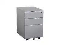 Summit Metal 2 Drawer & File Combo Mobile Pedestal, Silver