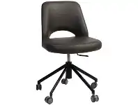 LivingStyles Albury Commercial Grade Gas Lift Vinyl Office Chair, Charcoal / Black offer