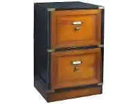 LivingStyles Cape Cod Solid Timber 2 Drawer File Cabinet, Black offer