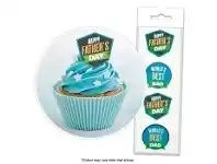 Cupcake Toppers - Wafer, Father's Day 16 pk