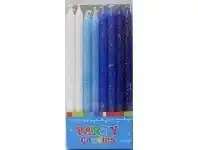 The Party People Shop Candle Set - Blue Glitter 16 pk offer