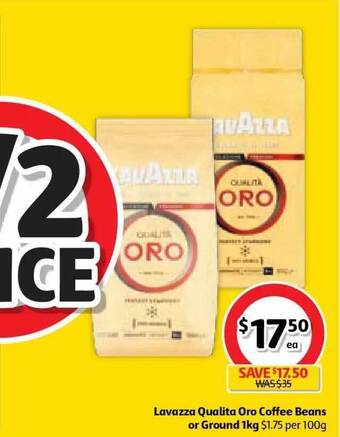 Coles Lavazza Qualita Oro Coffee Beans Or Ground offer