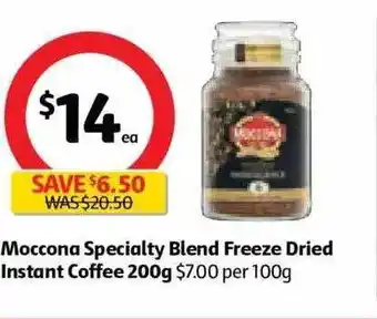 Coles Moccona Specialty Blend Freeze Dried Instant Coffee offer