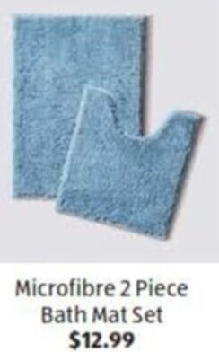 ALDI Microfibre 2 Piece Bath Mat Set offer