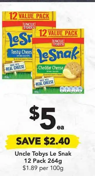 Drakes Uncle Tobys Le Snak offer