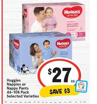 IGA Huggies Nappies Or Nappy Pants offer