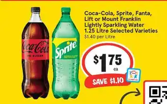 IGA Coca-cola Sprite Fanta Lift Or Mount Franklin Lightly Sparkling Water offer