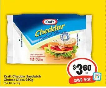 IGA Kraft Cheddar Sandwich Cheese Slices offer