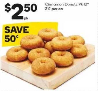 Woolworths Cinnamon Donut Pk 12 offer